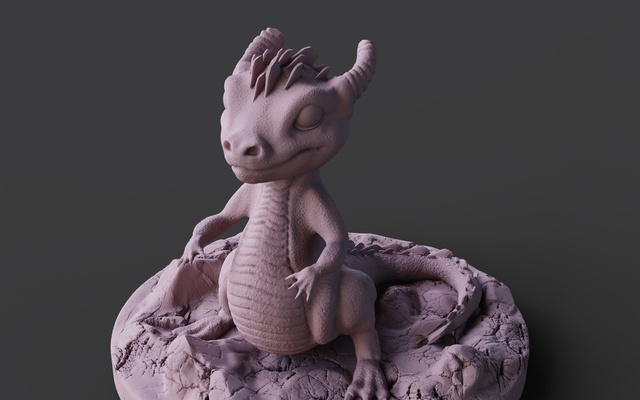 bébé dragon 3d modèles télécharger créalité nuage mythes 3d print model - Mito3D