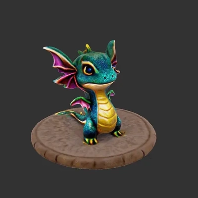 baby dragon bust-3dprint-k1-stl-animal-free-figure-toy-decor 3d models download creality cloud animals 3d print model - Mito3D