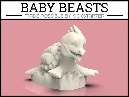 bebê dragão tartaruga tampo mesa miniatura 3d modelos baixar crialidade nuvem animais 3d print model - Mito3D