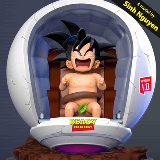 bambino Goku pianto immaginario personaggi 3d print model - Mito3D