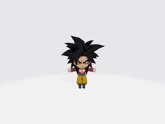 bebé goku súper saiyajin iv 3d modelos descargar crealidad nube 3d print model - Mito3D