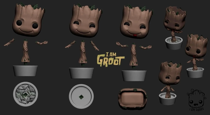 baby groot 3d modelle download realität wolke 3d print model - Mito3D