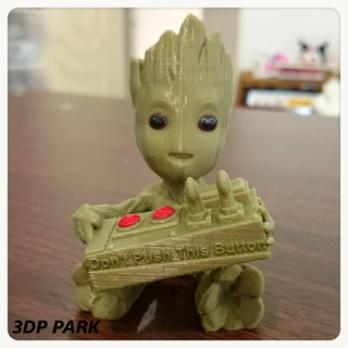 baby groot 5-1 push button Fictional Characters 3d print model - Mito3D