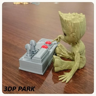 bambino Groot 5 spingere pulsante immaginario personaggi 3d print model - Mito3D