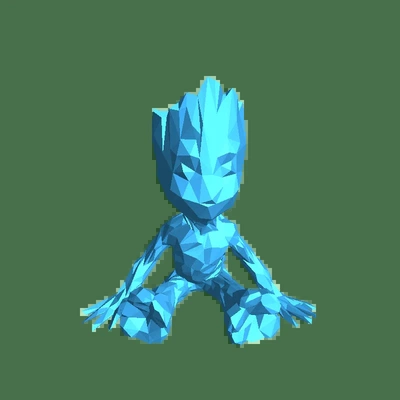 baby groot poly 3d modelle download realität wolke 3d print model - Mito3D