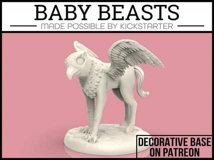bebê hippogriff tampo mesa miniatura 3d modelos baixar crialidade nuvem animais 3d print model - Mito3D