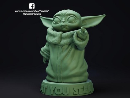 Baby Yoda frei Stichprobe fiktiv Zeichen 3d print model - Mito3D