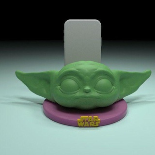 Baby Yoda Telefon Stand Gadgets Elektronik 3d print model - Mito3D