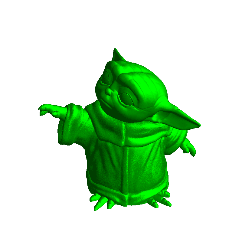 bebê yoda alcance ficcional personagens 3D print model - Mito3D