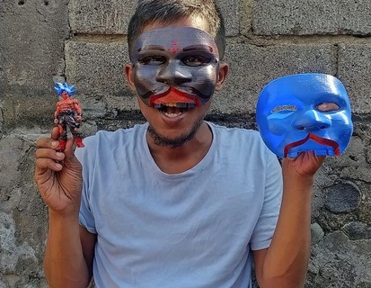 Bali dili komik maske karakterler 3d print model - Mito3D