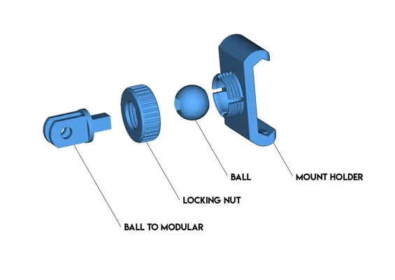 ball montieren modular montage system 3d modelle download realität wolke 3d print model - Mito3D