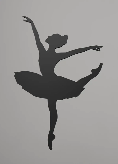 ballerina mauer kunst 3d modelle download realität wolke 3d print model - Mito3D