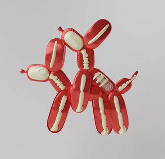balloon dog flayed open dissected art toy fan Dolls & Accessories 3d print model - Mito3D