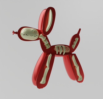 globo perro desaliñado abierto disecado Arte juguete ventilador muñecas accesorios 3d print model - Mito3D