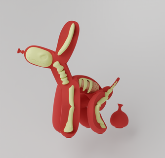 balloon dog flayed open dissected art toy Dolls & Accessories 3d print model - Mito3D