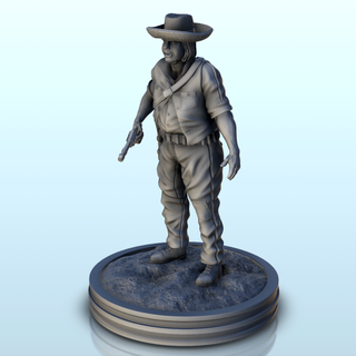 bandit hat revolver 6 - west figure miniature Men 3d print model - Mito3D