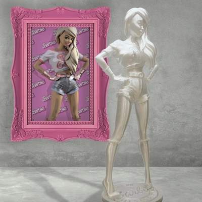 barbie boneca estatueta 3d modelos baixar crialidade nuvem mulheres 3d print model - Mito3D