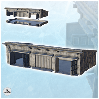 Scheune doppelt Türen Terrain ussr ww2 Landschaft historisch Gebäude 3d print model - Mito3D