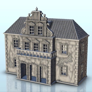 baroque building 3 - terrain ww2 scenery modern miniatures Historical Buildings 3d print model - Mito3D