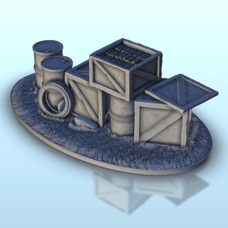 barrels tyres barricade - terrain ww2 scenery historical Others 3d print model - Mito3D