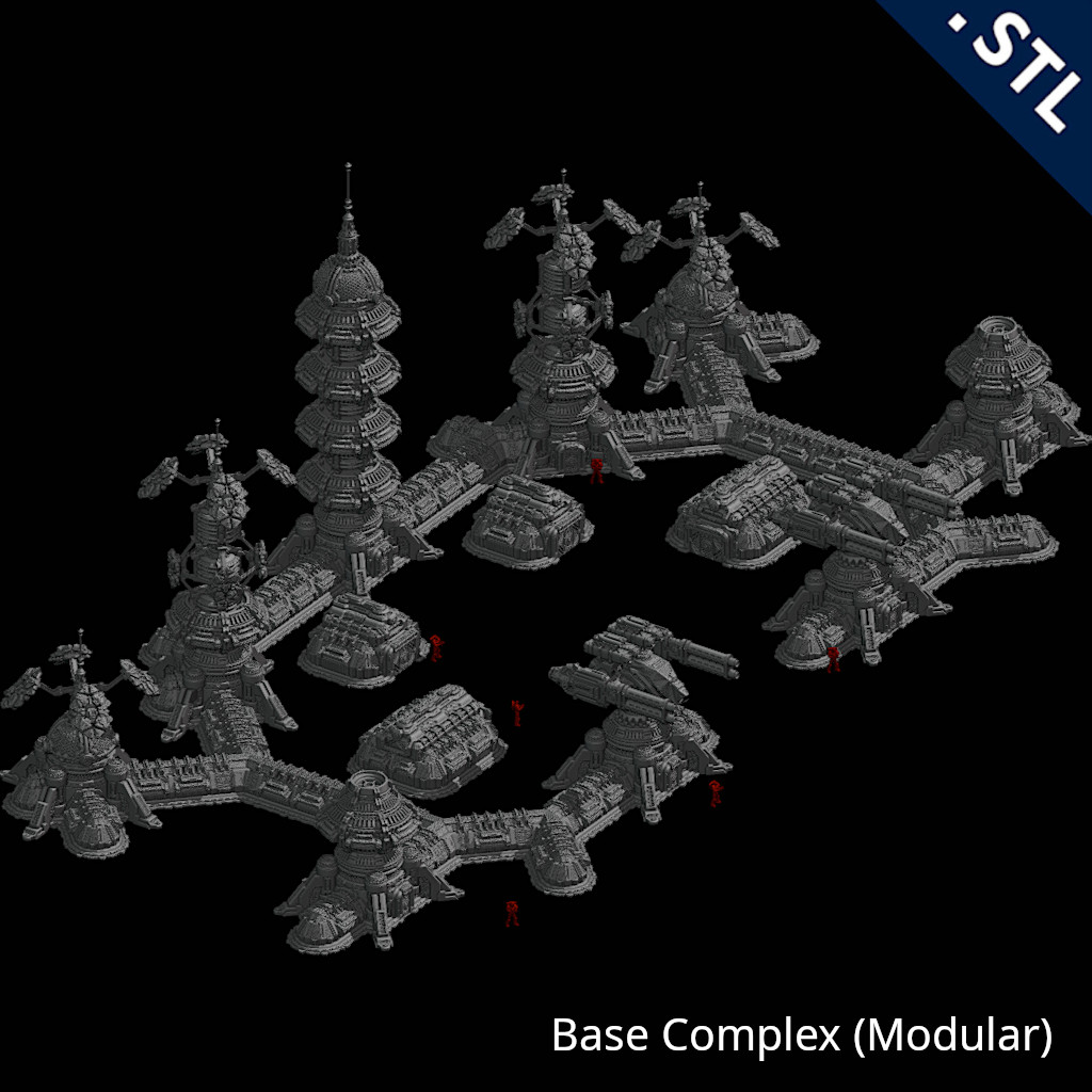 Base Komplex modular Architektur Landschaft 3D print model - Mito3D