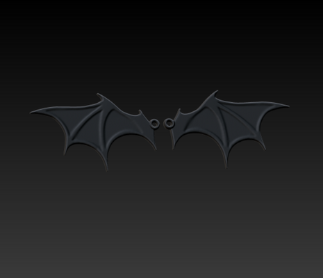 bat wings earrings halloween 3d models download creality cloud shoes & accessories 3d print model - Mito3D