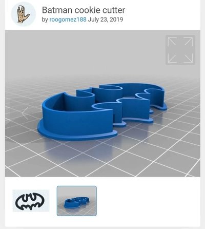 batman galleta cortador 3d modelos descargar crealidad nube 3d print model - Mito3D