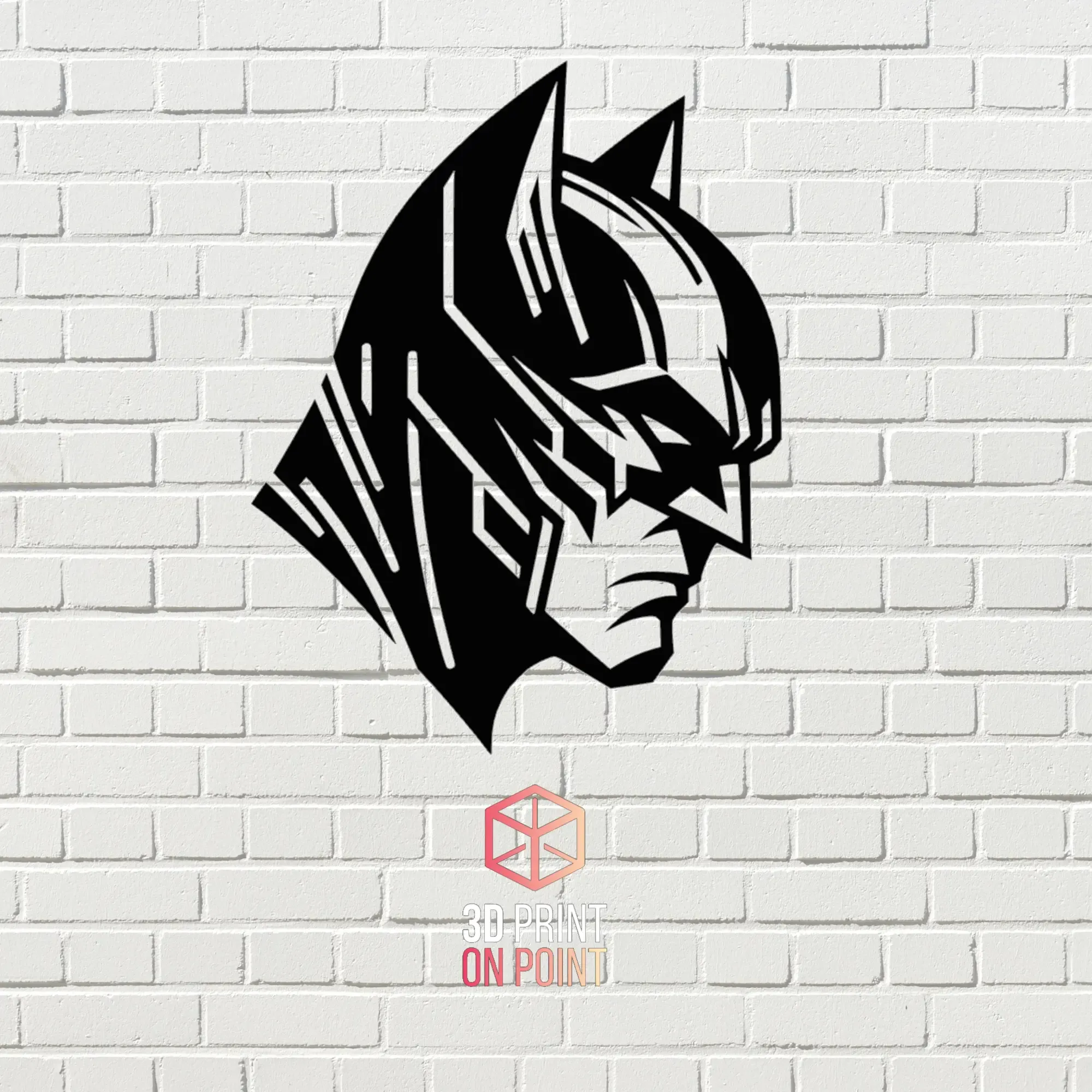 batman cara 2d pared arte 1 3d modelos descargar crealidad nube 3D print model - Mito3D