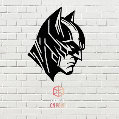 batman face 2d wall art 1 3d models download creality cloud 3d print model - Mito3D