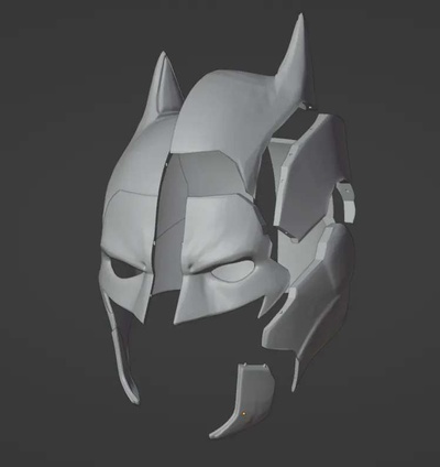 batman helm 3d models download creality cloud characters 3d print model - Mito3D