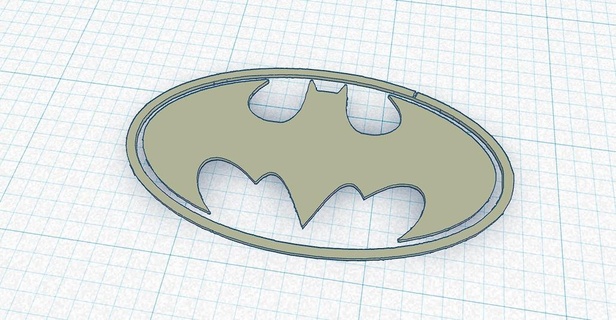 batman logo 3d modelos descargar crealidad nube 3d print model - Mito3D