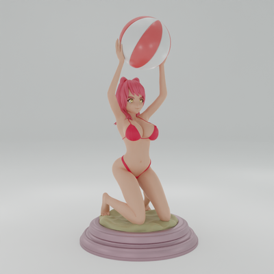 beach ball girl in bikini 3d models download creality cloud women 3d print model - Mito3D