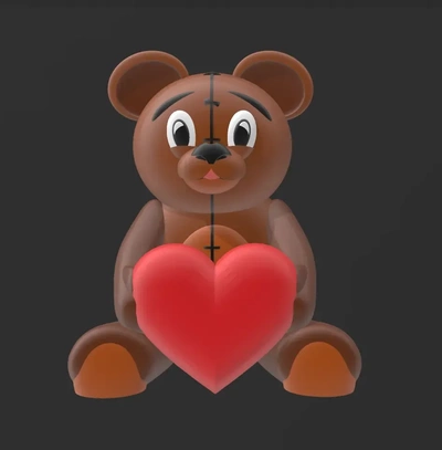 oso corazón 3d modelos descargar crealidad nube 3d print model - Mito3D