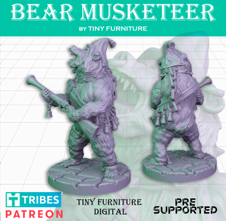 bear musketeer Board Game 3d print model - Mito3D