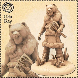 bear warrior Characters 3d print model - Mito3D