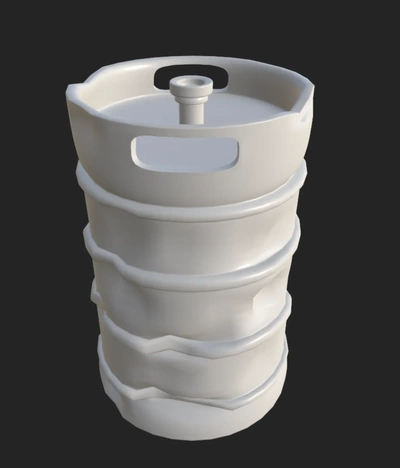 bier fass poly v2 3d modelle download realität wolke 3d print model - Mito3D