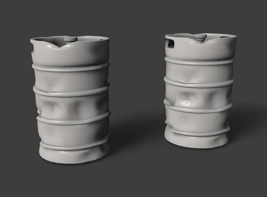 bierfass lowpoly 3d modelle download realität wolke 3d print model - Mito3D