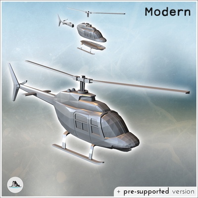 cloche 206 jetranger multi role utilitaire hélicoptère 2 minia 3d modèles télécharger créalité nuage architectural 3d print model - Mito3D