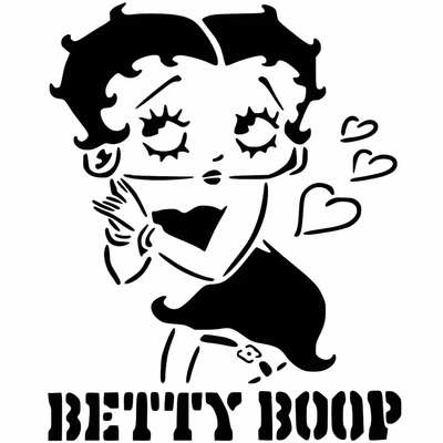 betty boop estêncil 3 3d modelos baixar crialidade nuvem 3d print model - Mito3D