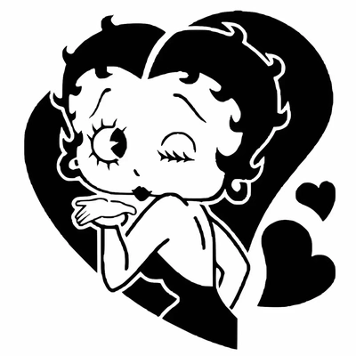 betty boop stencil 9 3d modelli scarica creality nube 3d print model - Mito3D