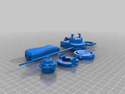beyblade estourar dual sabre lançador agrupar 3d modelos baixar crialidade nuvem brinquedos jogos 3d print model - Mito3D