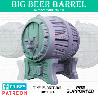 big beer barrel Board Game 3d print model - Mito3D