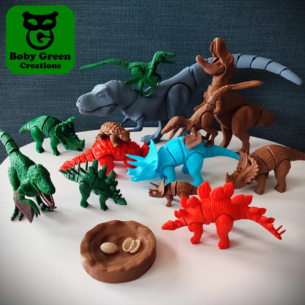 grande dino pack flexi 3d modelos descargar crealidad nube dinosaurio 3D print model - Mito3D