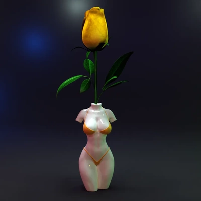 bikini flower pot 3d models download creality cloud 3d print model - Mito3D