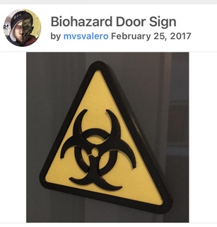biohazard door sign Household 3d print model - Mito3D