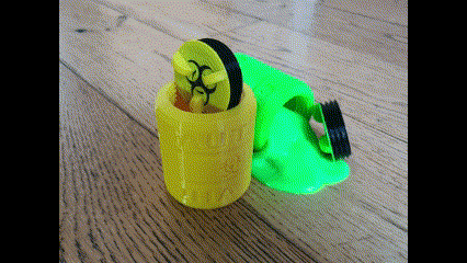 biohazard toxic slime putty cash stash storage screw lid Others 3d print model - Mito3D
