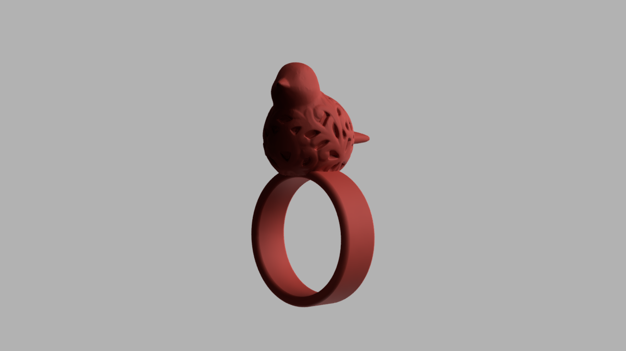 anillo pájaros joyería 3D print model - Mito3D