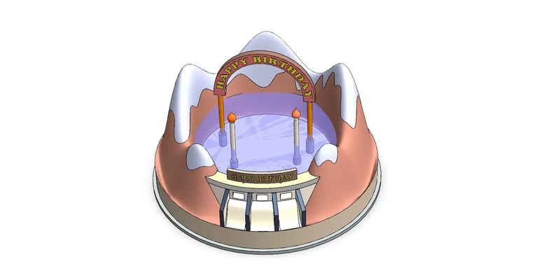 anniversaire gâteau 3d modèles télécharger créalité nuage 3d print model - Mito3D