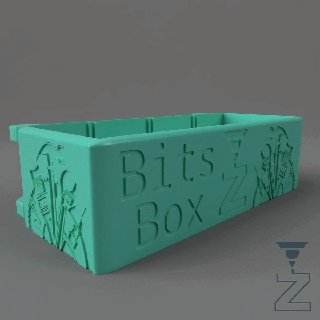 bits box - desk mounted handy storage container + dividers Workshop & Tools 3d print model - Mito3D