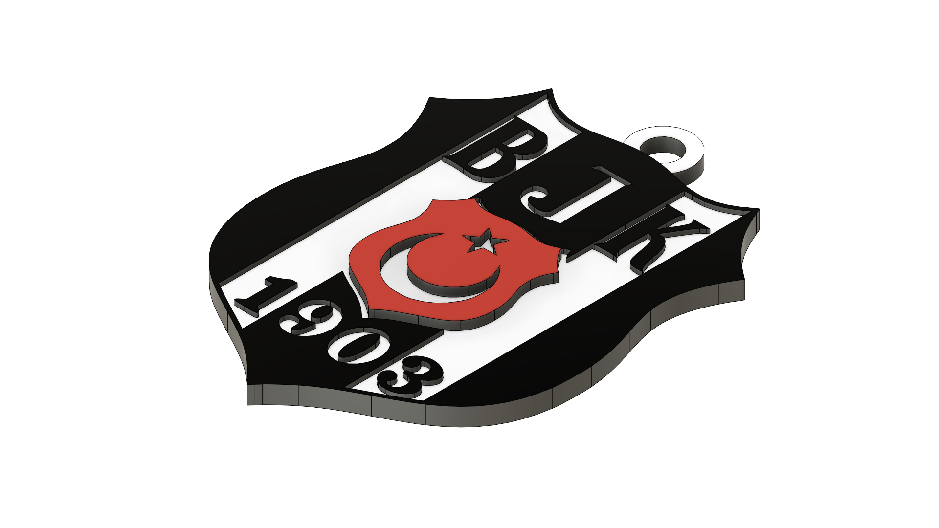 bjk besiktas 3d logo colore stampabile gli sport all'aperto 3D print model - Mito3D